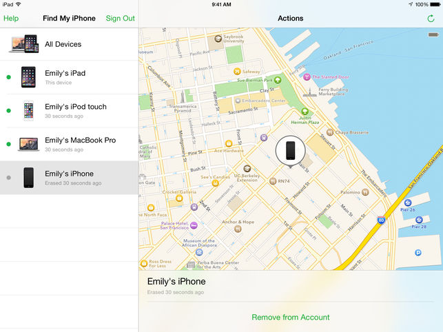 Finding iPhone location using "Find My iPhone" App