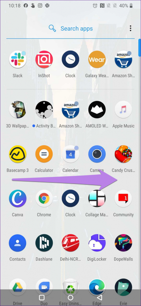 In the OnePlus Launcher, open the app drawer