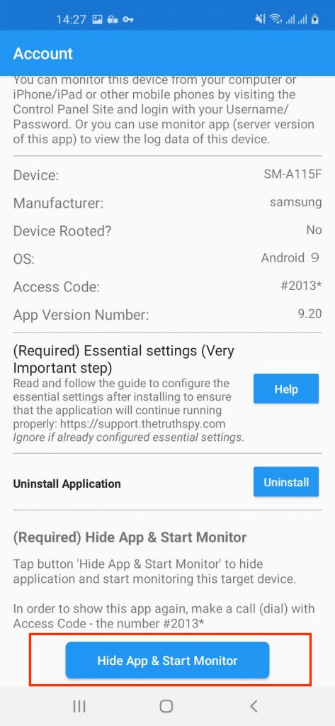 Hide TheTruthSpy From Android 4.0 To Android 9