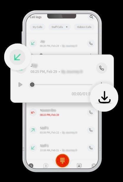 Android user browsing call‑recording apps on Google Play Store